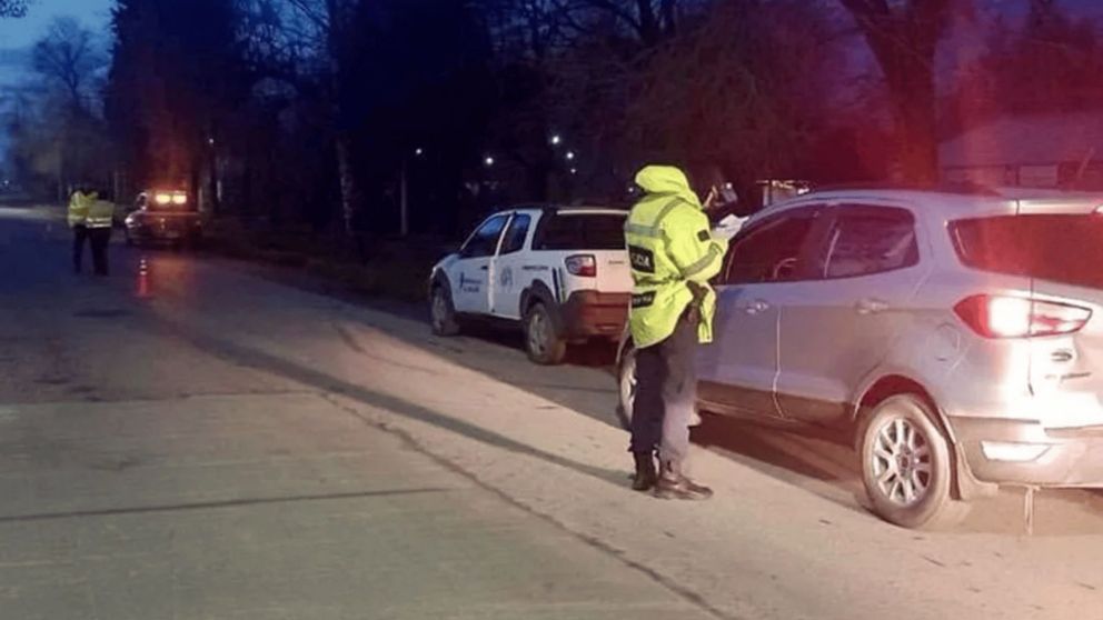 Se dio a la fuga en un control y atropelló a una mujer.