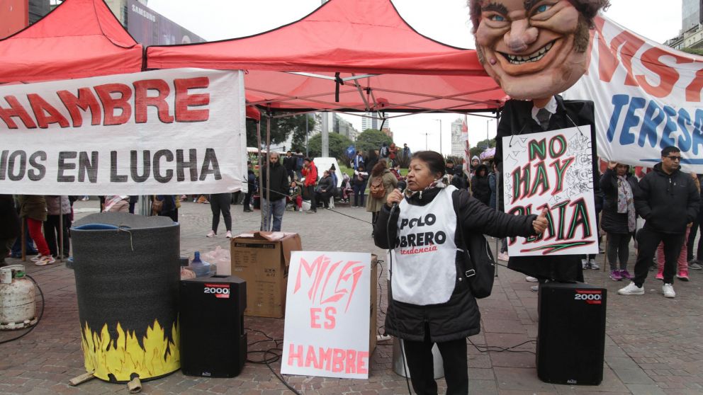 Protesta de comedores en el Obelisco (Archivo).