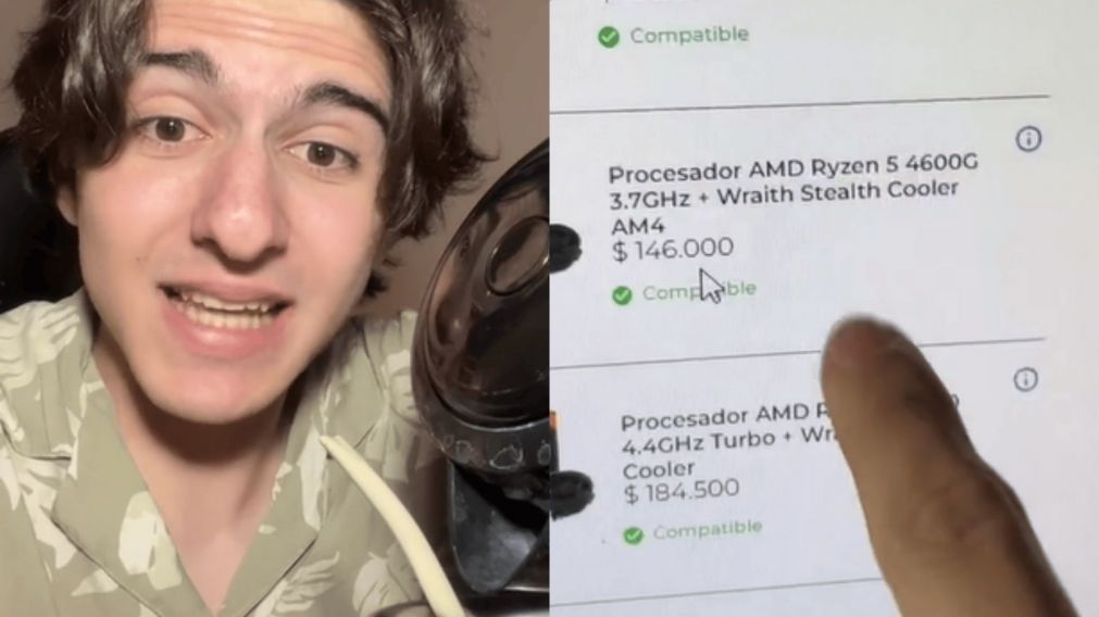 El chico mostró elemento por elemento cuáles se deben usar para armar una PC potente (Captura TikTok).