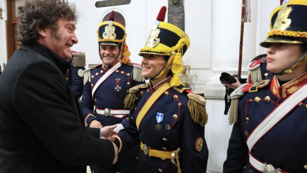Javier Milei en acto por el 17 de agosto.