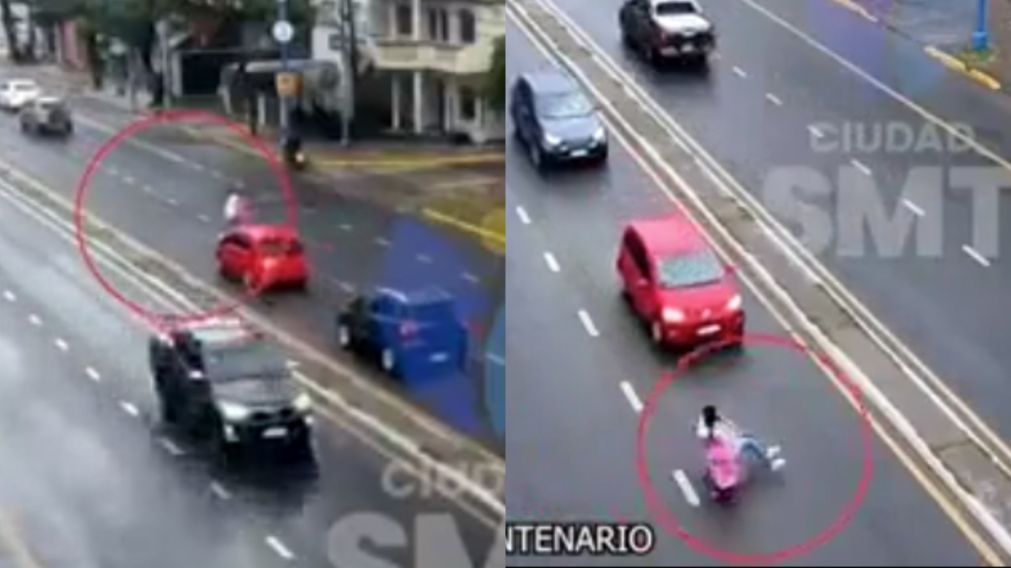 La secuencia quedó registrada en las cámaras de seguridad del municipio.