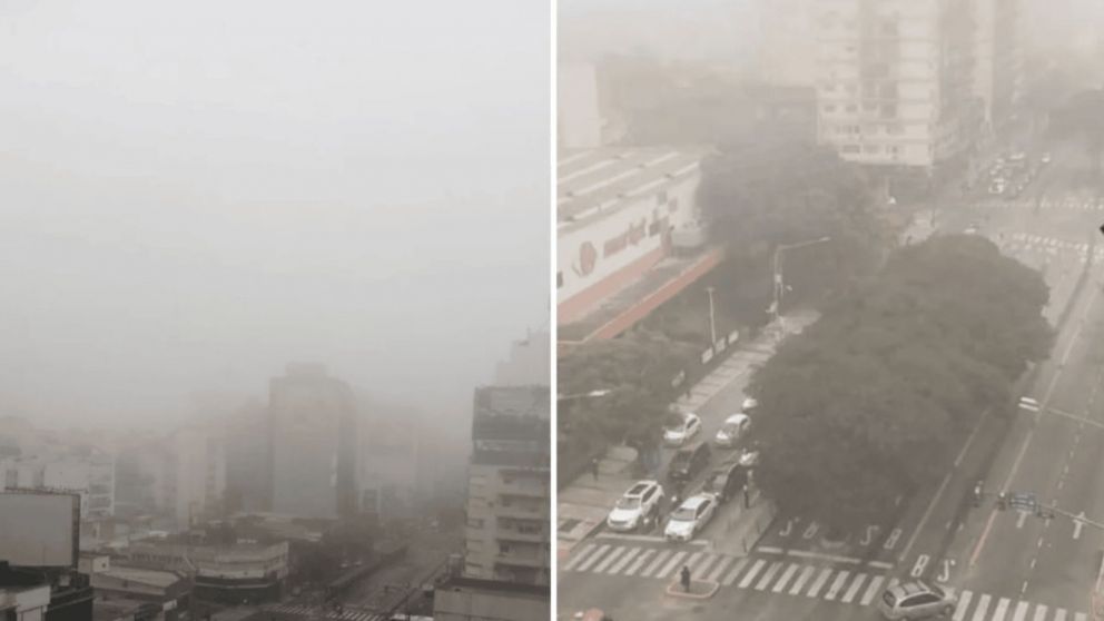 Los habitantes de la Capital Federal amanecieron este martes con una densa niebla (Redes).