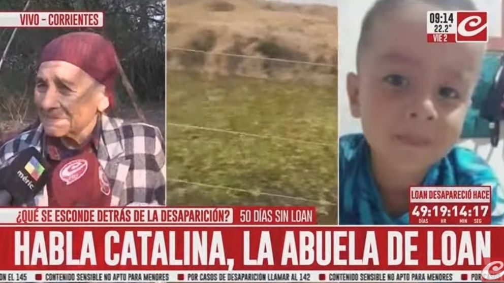 La abuela de Loan Danilo Peña, Catalina, tiene 86 años (Captura de Crónica HD).