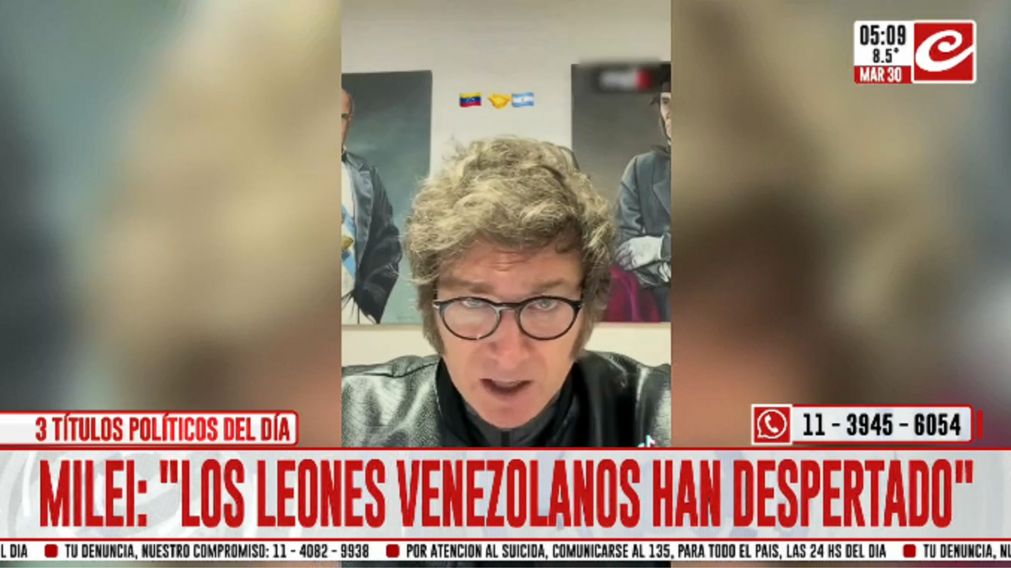 Javier Milei le habló al pueblo de Venezuela: "Los leones han despertado"