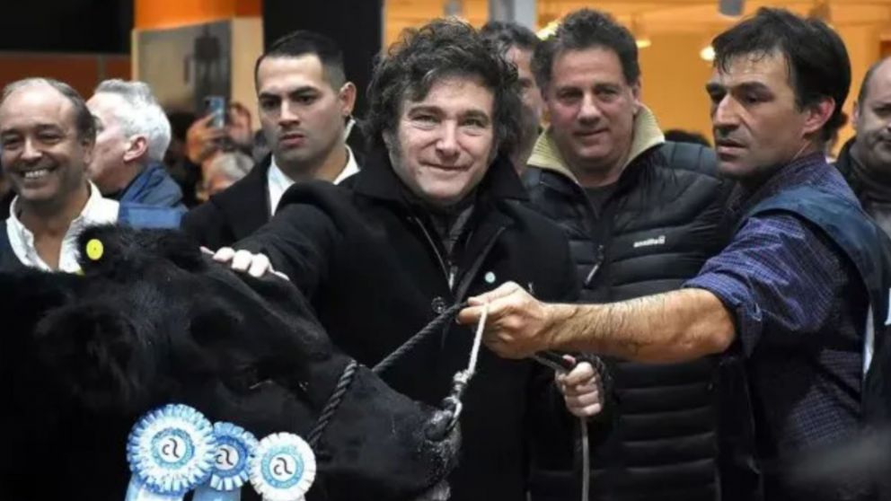 Javier Milei en su anterior visita a La Rural.