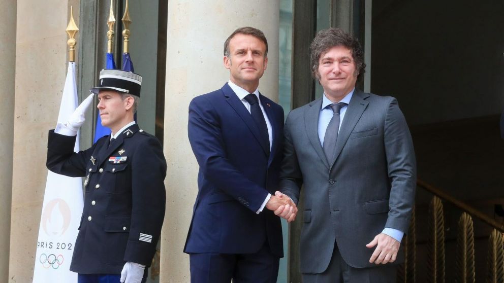 Javier Milei se reuni� con Emmanuel Macron en la previa de la inauguraci�n de los Juegos Ol�mpicos