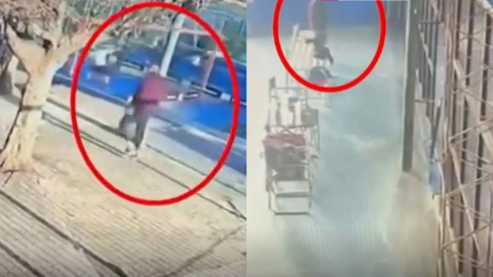 El ladrón ingresó con total libertad al complejo de canchas de pádel