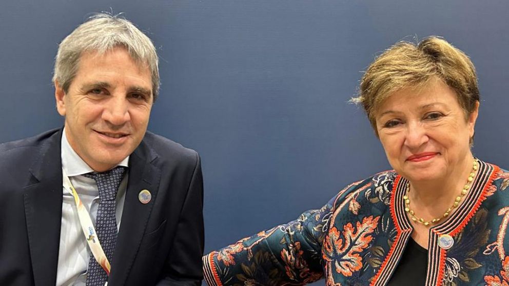 Luis Caputo se reunió con la titular del FMI, Kristalina Georgieva