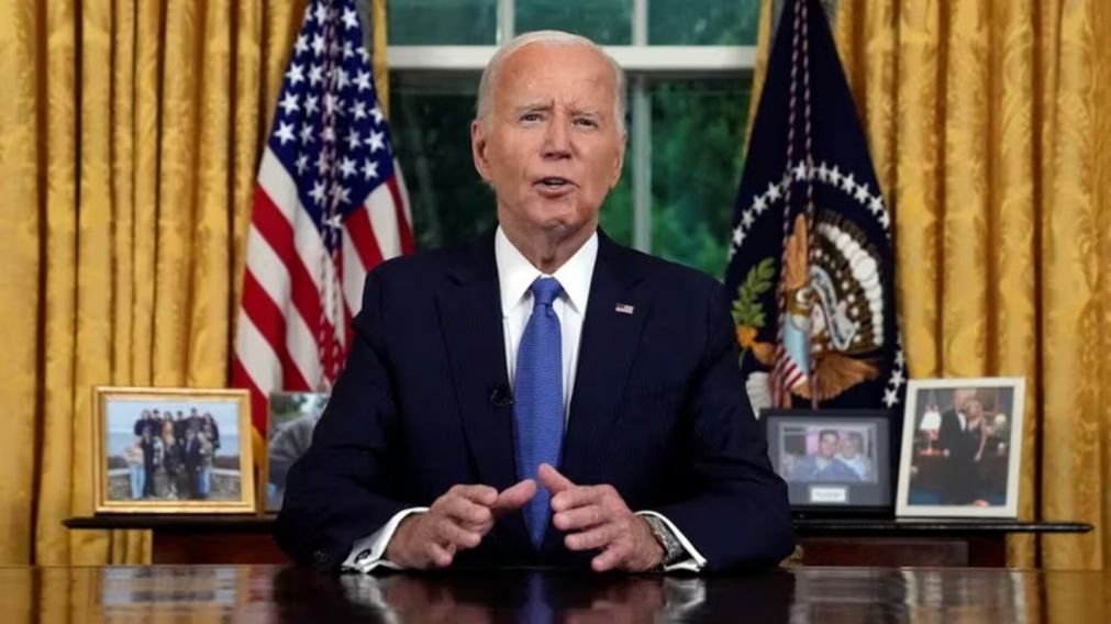 Joe Biden dio un discurso tras abandonar la carrera electoral (Imagen REUTERS).
