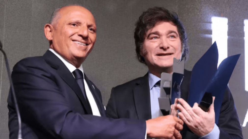 Javier Milei junto al presidente de la Fundación ILAN, Isaac Assa.