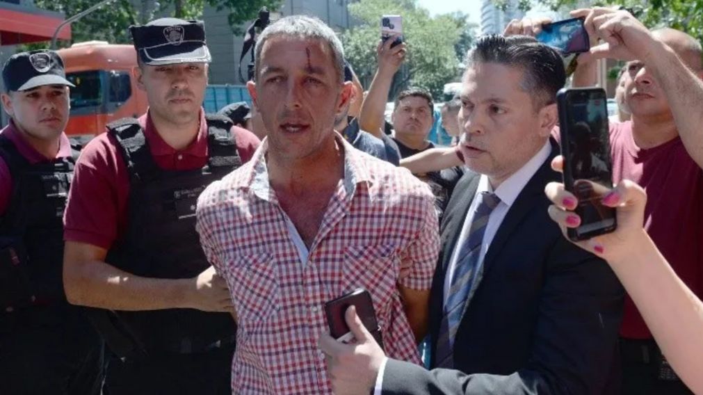 Gast�n Mercanzini cuando se entreg� a la Polic�a.
