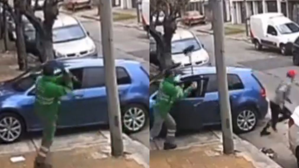 La secuencia del intento de robo de un automóvil en Villa Adelina.