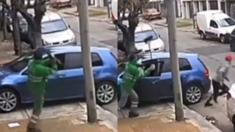 La secuencia del intento de robo de un automóvil en Villa Adelina.