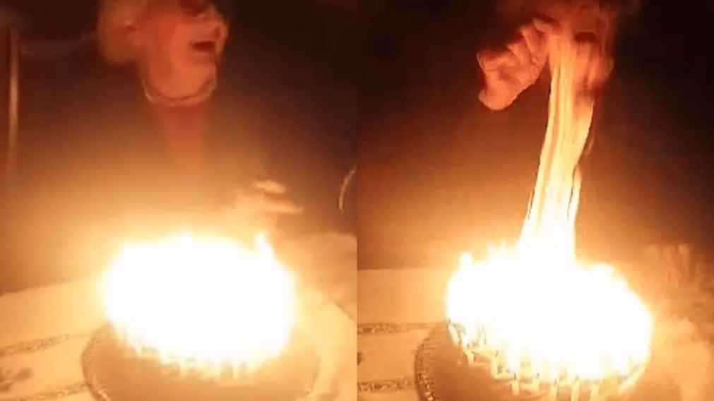 El increíble momento provocó desesperación en medio del cumpleaños de la "nona" (Captura X).