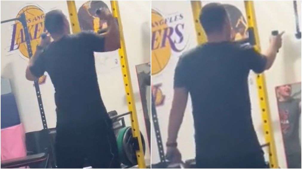 Así encontró a su marido en el gym.