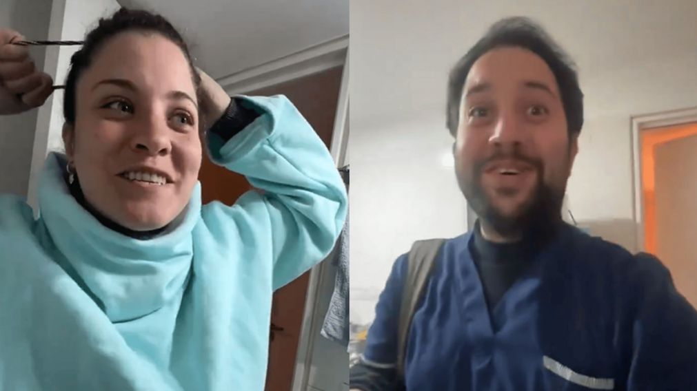 Tras verlo mal, la chica decidió sorprenderlo para levantarle el ánimo (Captura).