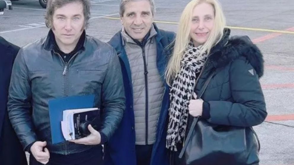 Javier Milei, Luis Caputo y Karina Milei partieron hacia Estados Unidos.
