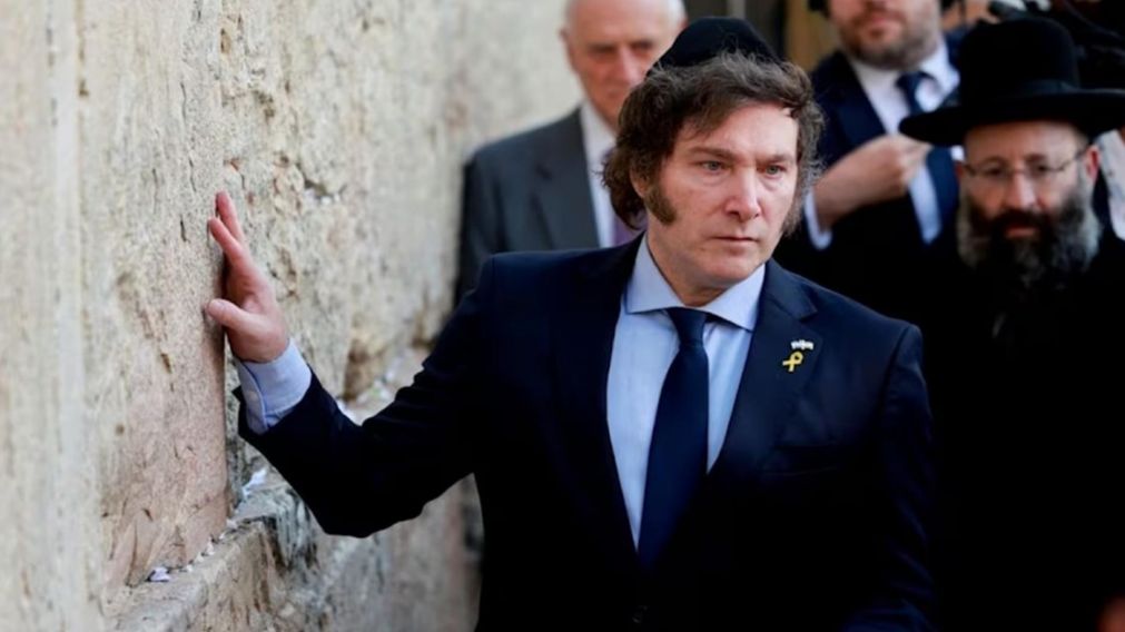 Javier Milei durante su visita a Israel.