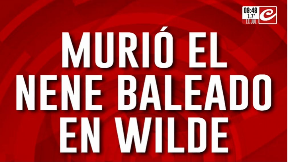 Murió el nene baleado en Wilde: quedó en medio de un tiroteo y recibió dos disparos