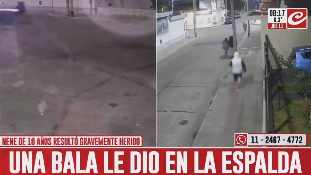 El nene de 10 años recibió dos balazos en la espalda y tórax.