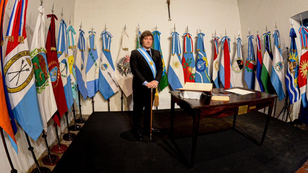 Javier Milei en la Casa Histórica de Tucumán por el Pacto de Mayo.