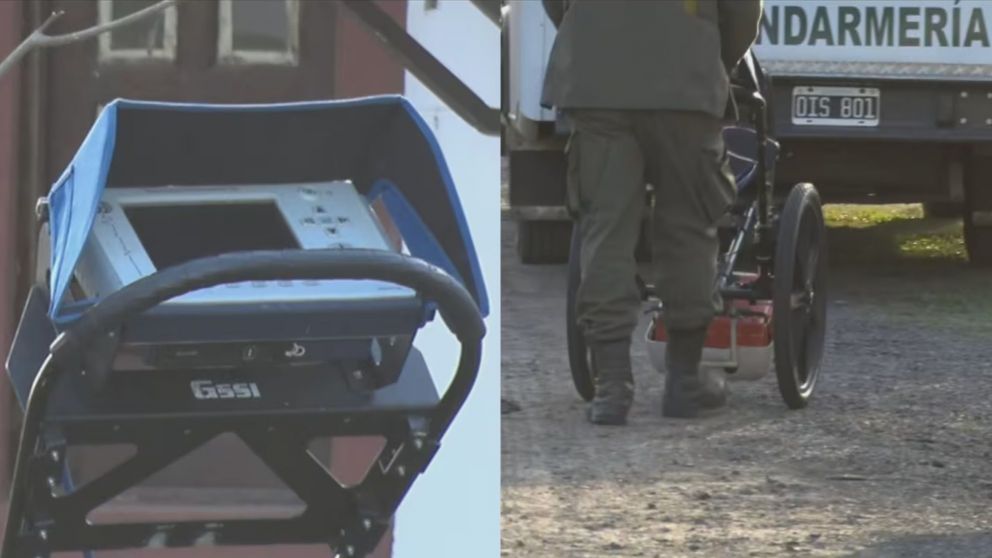 El georradar usado por las fuerzas federales para buscar rastros.