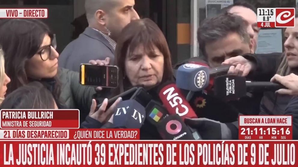 Patricia Bullrich visitó la sede donde se realiza el peritaje de los celulares.