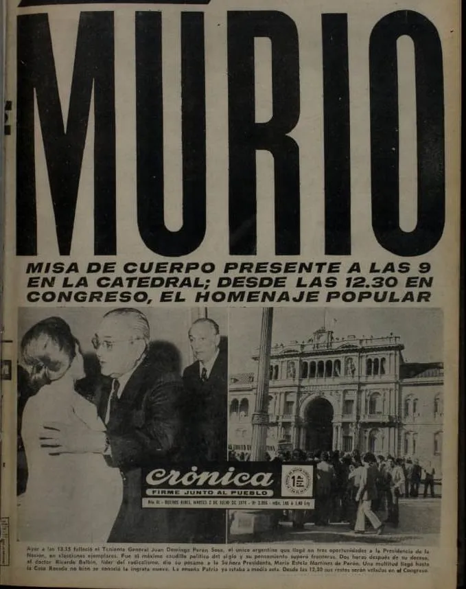 &nbsp;La inolvidable tapa del 2 de julio de 1974.