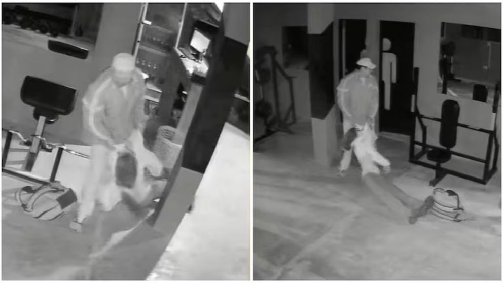 Un hombre fue a buscar a su ex a un gimnasio y la golpeó brutalmente hasta desmayarla (Imagen captura vídeo).