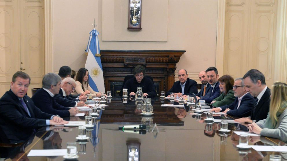 Javier Milei durante una reunión de Gabinete en Casa Rosada (Archivo).