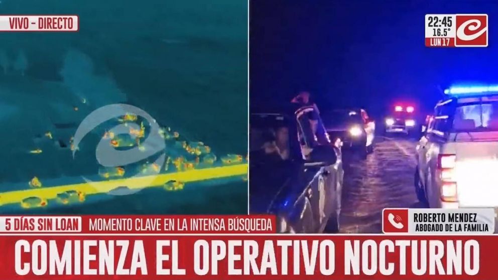La búsqueda de Loan continuará durante la madrugada.