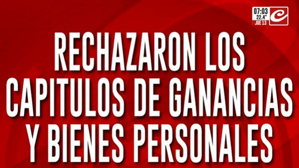 El Senado rechazó los capítulos de Ganancias y Bienes Personales