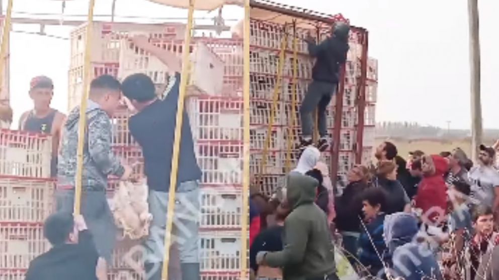 Los vecinos de la zona no dudaron de llevarse el contenido de la carga.