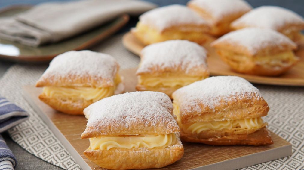 Receta de cuadraditos de crema pastelera: ricos y f�ciles.