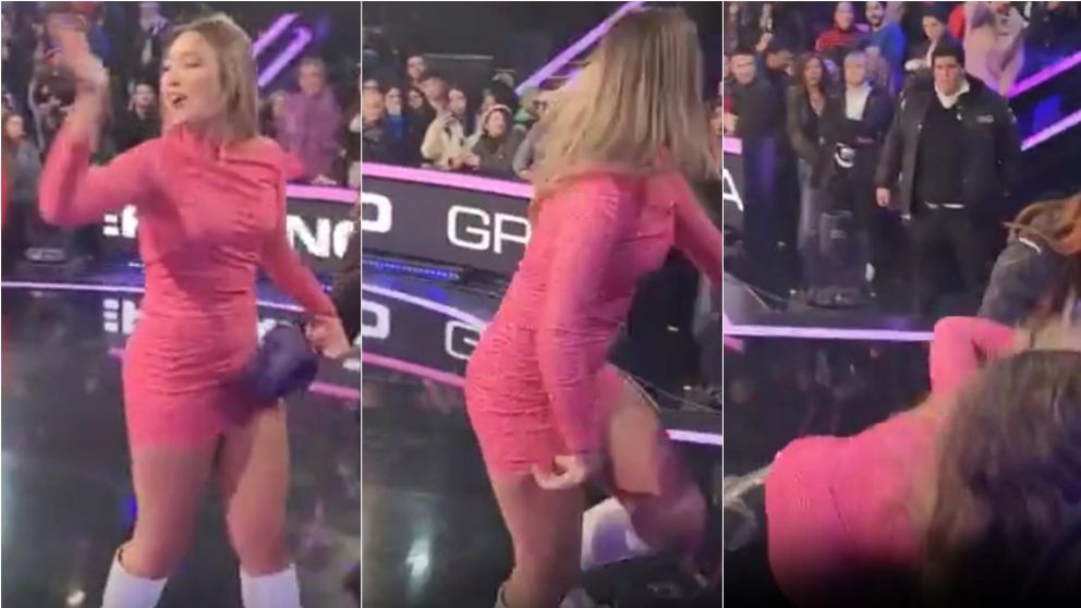 El video del "porrazo" que se pegó Florencia de Gran Hermano al salir del estudio.