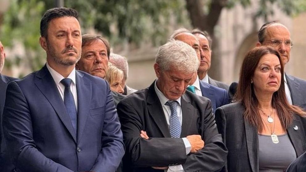 El ministro de Defensa, Luis Petri, con sus pares Mariano Cúneo Libarona, de Justicia, y Sandra Pettovello, de Capital Humano (X/@luispetri).