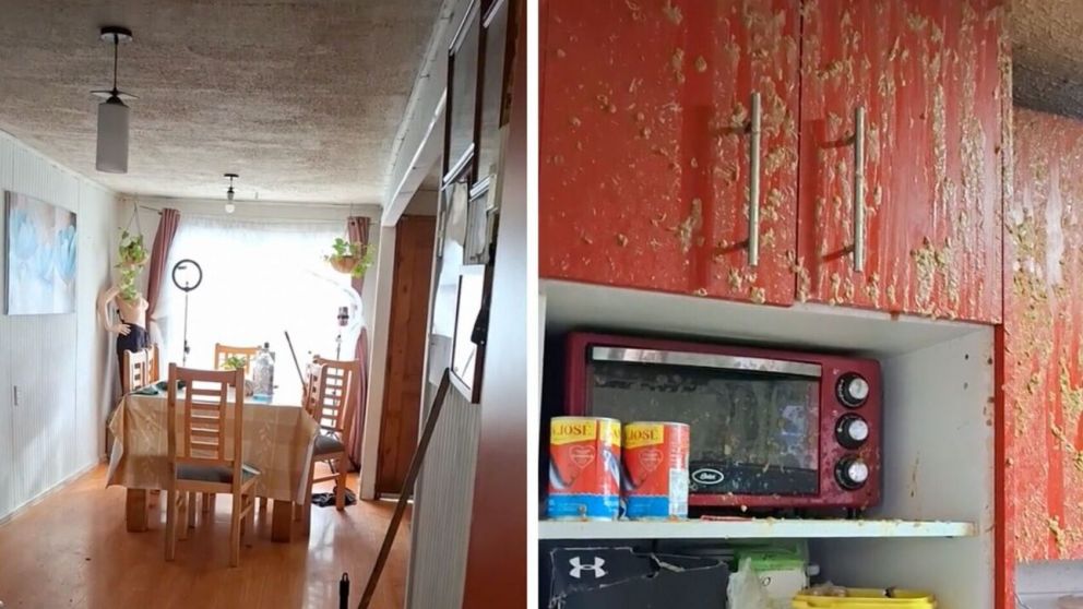 Una mujer sufrió un insólito accidente mientras cocinaba en su casa (Imagen captura vídeo).
