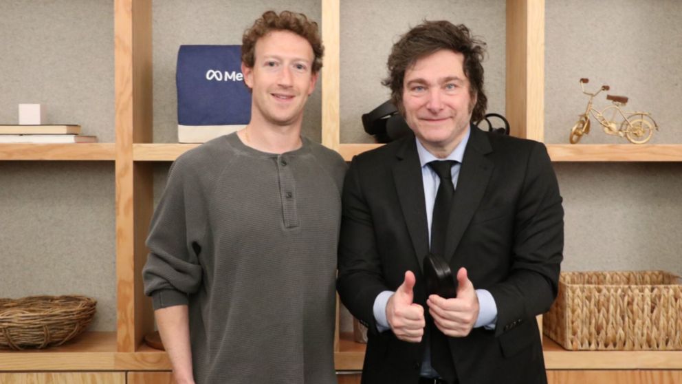Javier Milei se reunió con Mark Zuckerberg.