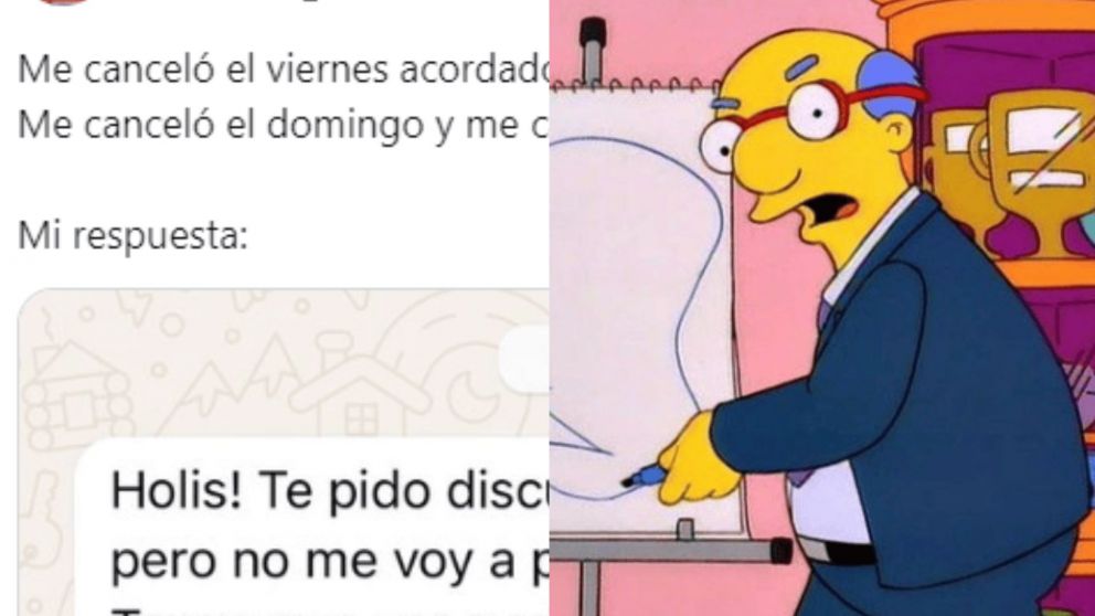 Después de tres cancelaciones seguidas, la joven explotó y le envió al chico un contundente mensaje (Captura X).