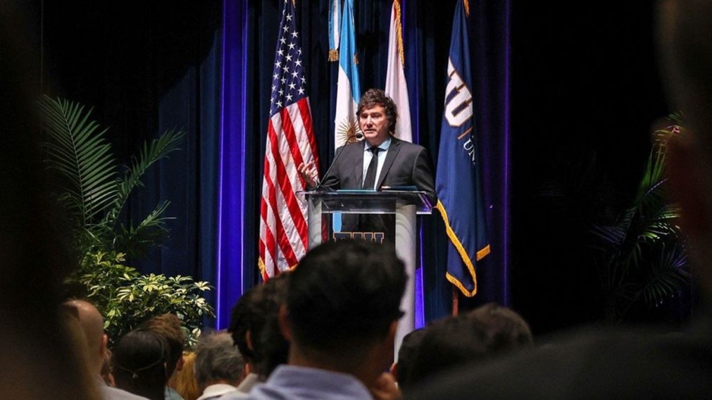 Javier Milei en la Universidad Internacional de Florida (FIU).