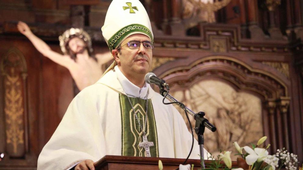 Gabriel Mestre y Axel Kicillof durante el Tedeum del sábado en La Plata.
