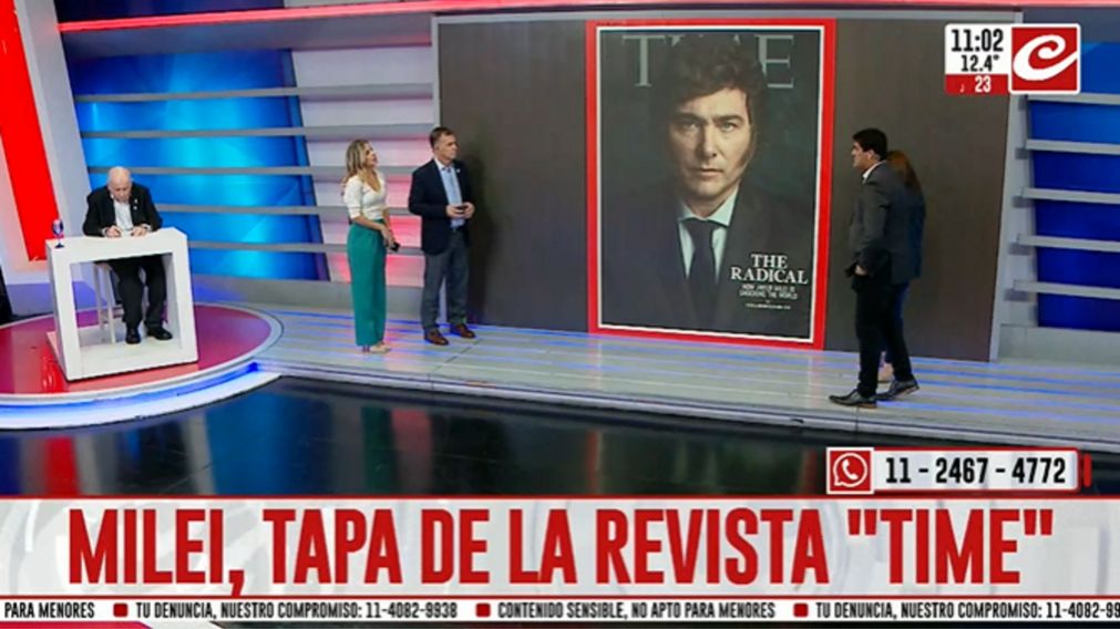 Milei fue elegido para ilustrar la portada de la revista Time