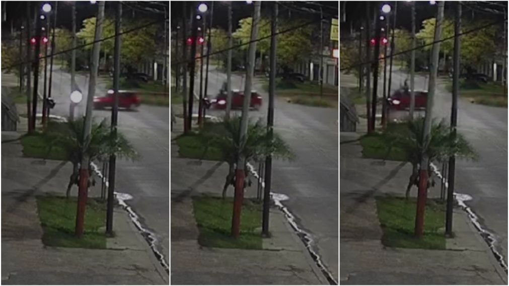 El choque quedó registrado por una cámara de seguridad del barrio.