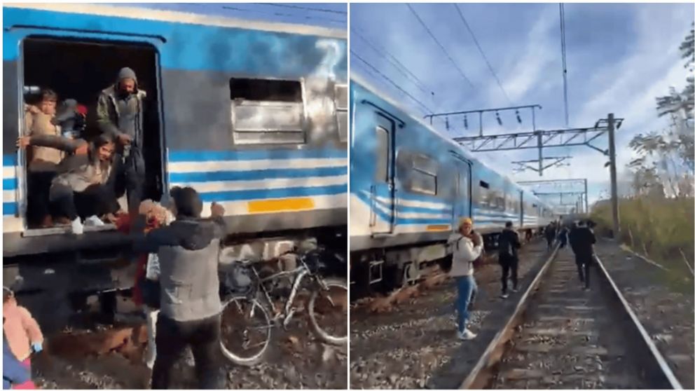 Pasajeros grabaron el descenso de las formaciones del Tren Roca y lo difundieron en redes sociales.