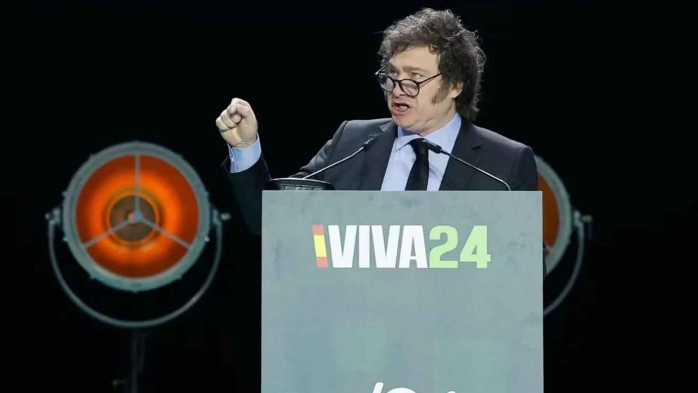 Javier Milei en su gira por España.