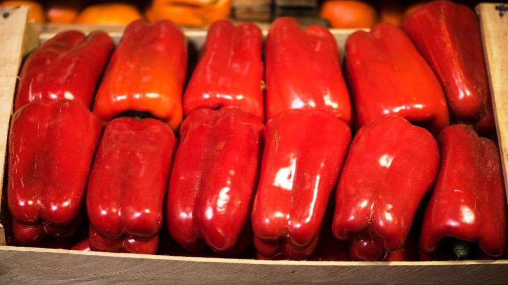El morrón rojo subió un 100% en una semana y se vende a $5.000 (Gentileza Mercado Central de Buenos Aires).