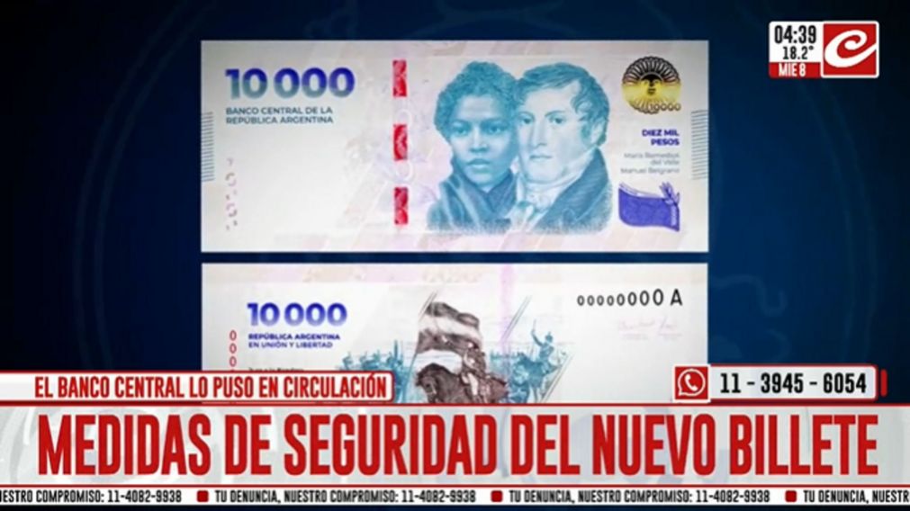 Nuevo billete de $10.000: cómo evitar las falsificaciones