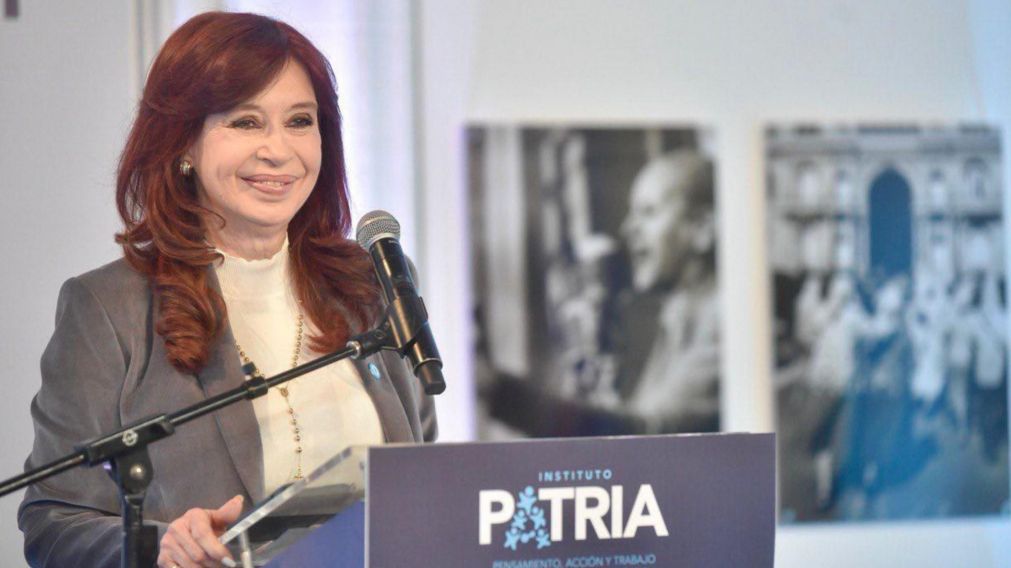 Cristina Kirchner habló en un acto en el Instituto Patria.