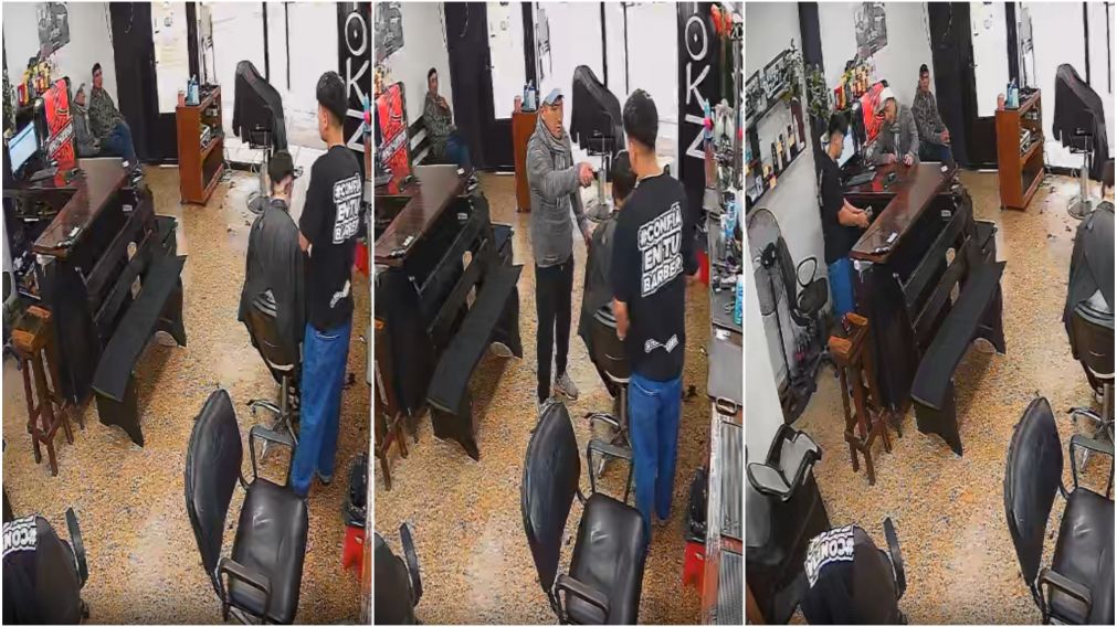 La cámara de seguridad del local filmó el hecho.