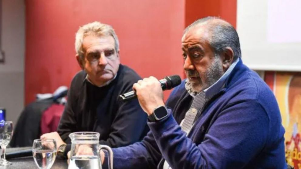 H�ctor Daer junto a Agust�n Rossi, en la ciudad de Rosario.